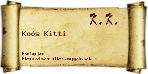 Koós Kitti névjegykártya