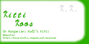 kitti koos business card